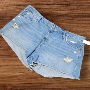 Madewell Distressed Relaxed Denim Women Short Shorts Plus Size NWT